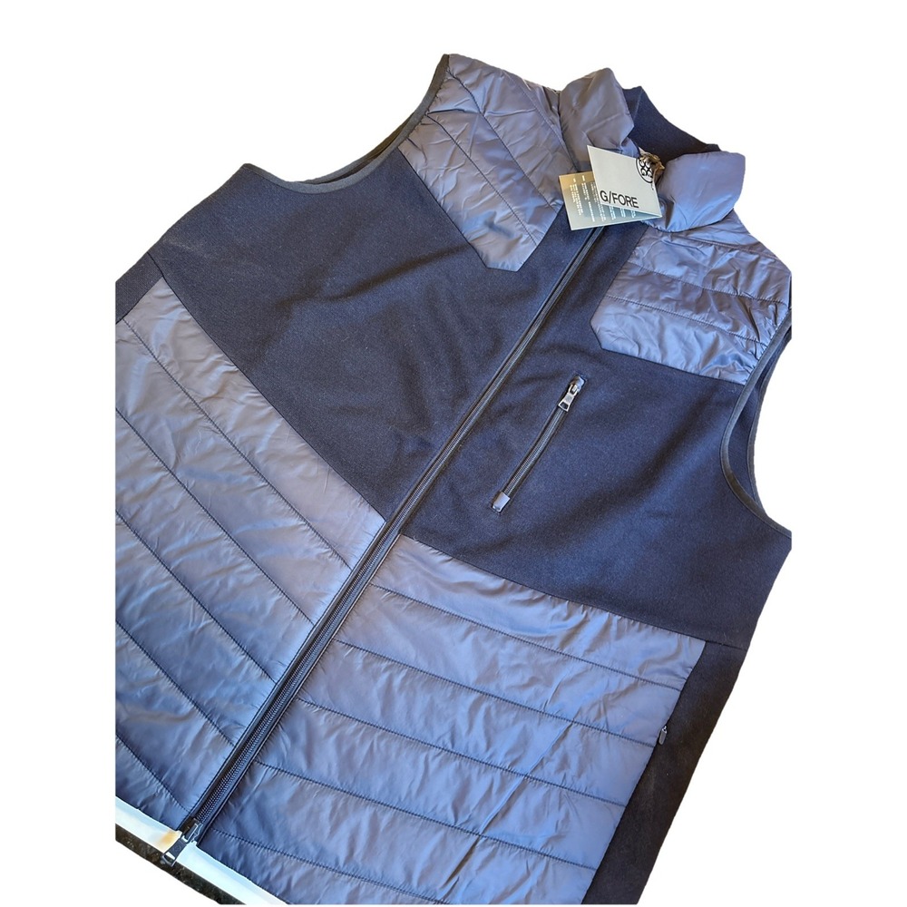 G/Fore Golf Vest Full Zip Puffer Twilight Navy Wool Lined Men's XXL